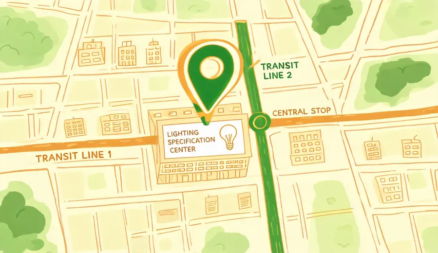 Map illustration of the Sylvania professional lighting center